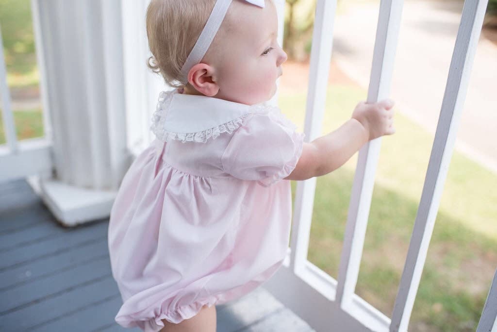 Bless Your Heart Smocked Pink Bubble