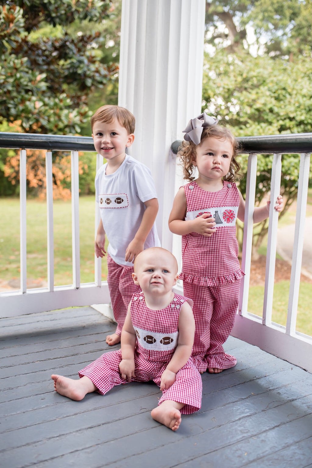 Red Smocked Football Outfit