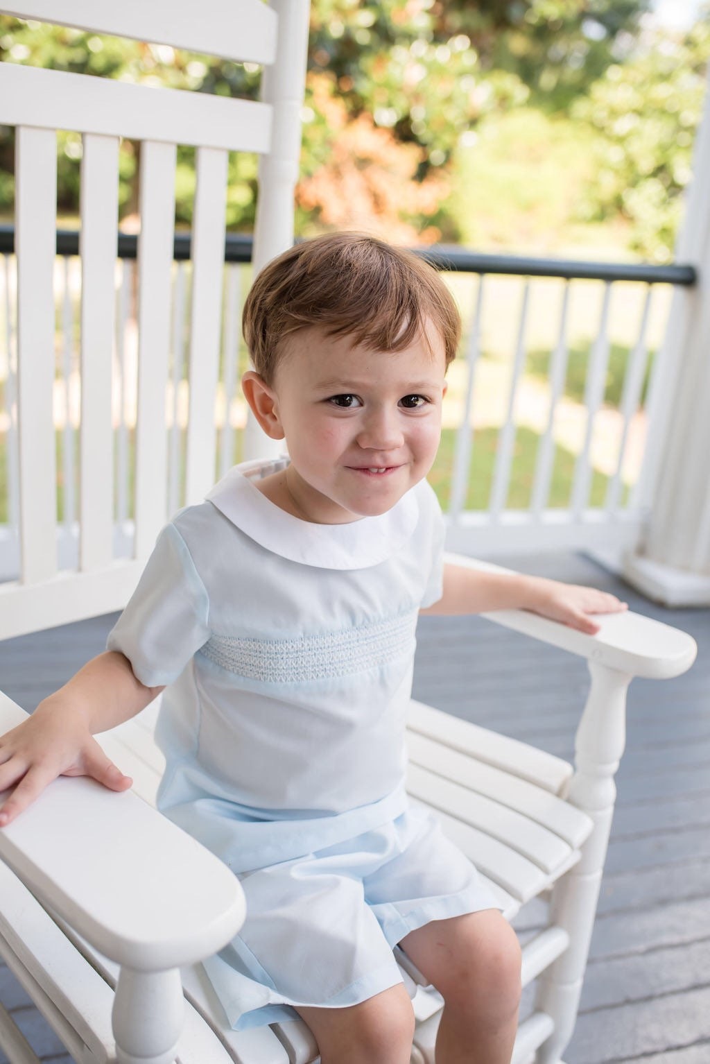 Bless Your Heart Blue Smocked Shorts Set