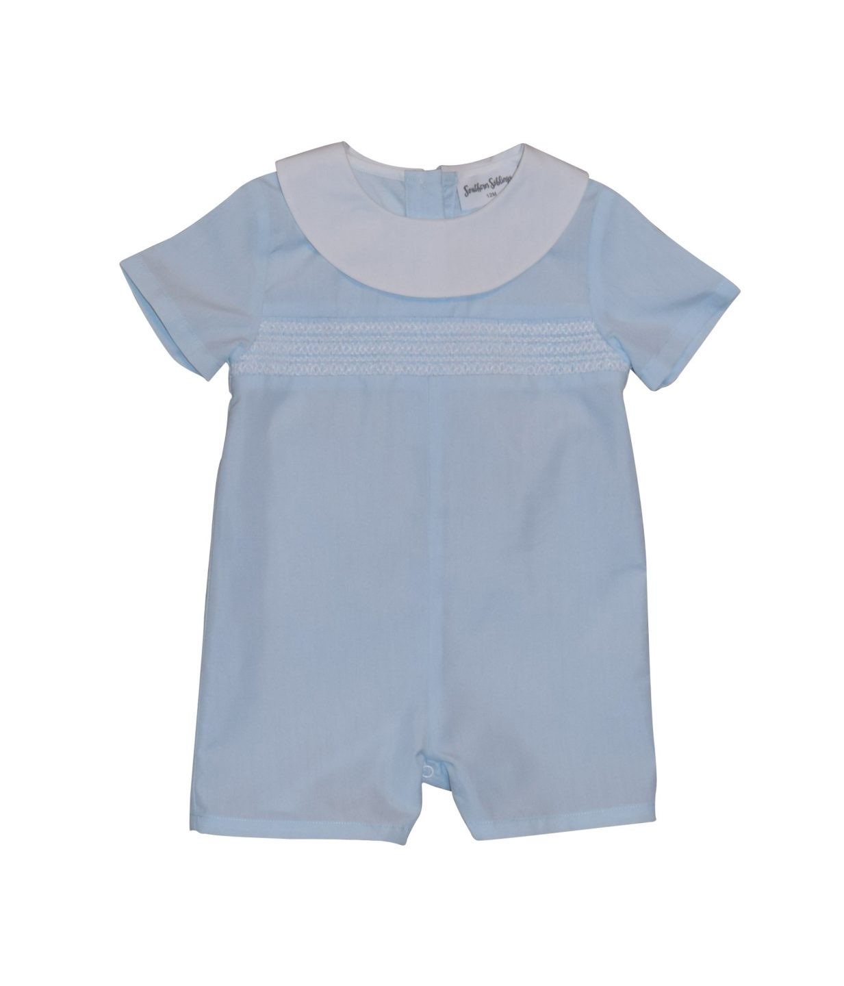 Bless Your Heart Blue Smocked Romper
