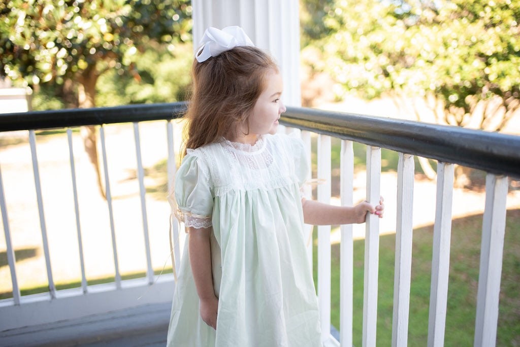 The Victorian Heirloom Dress in Mint Green