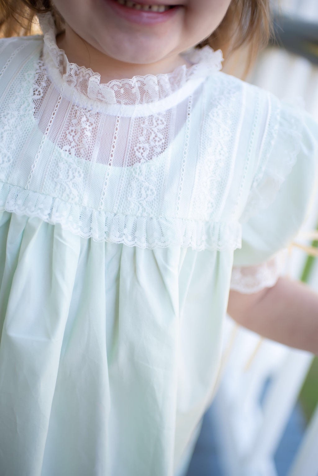 The Victorian Heirloom Dress in Mint Green