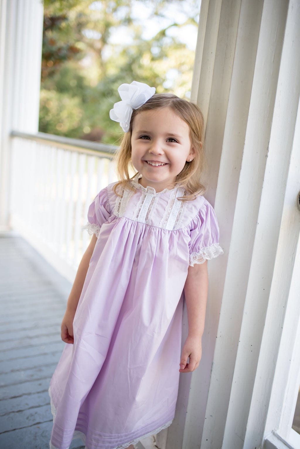 Floral Lace Heirloom Dress in Purple