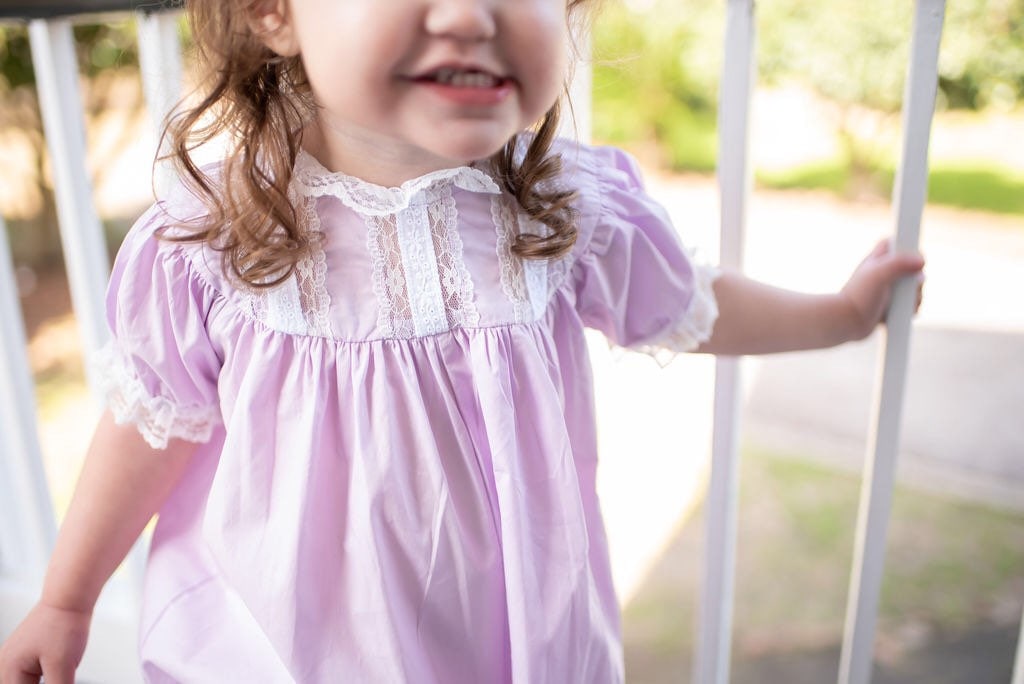 Floral Lace Heirloom Bubble in Purple