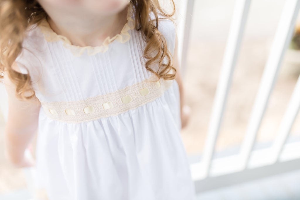 Raindrops on Roses Heirloom Dress in White