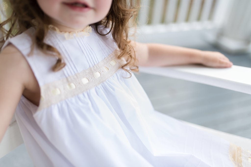 Raindrops on Roses Heirloom Dress in White