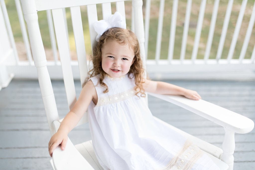 Raindrops on Roses Heirloom Dress in White