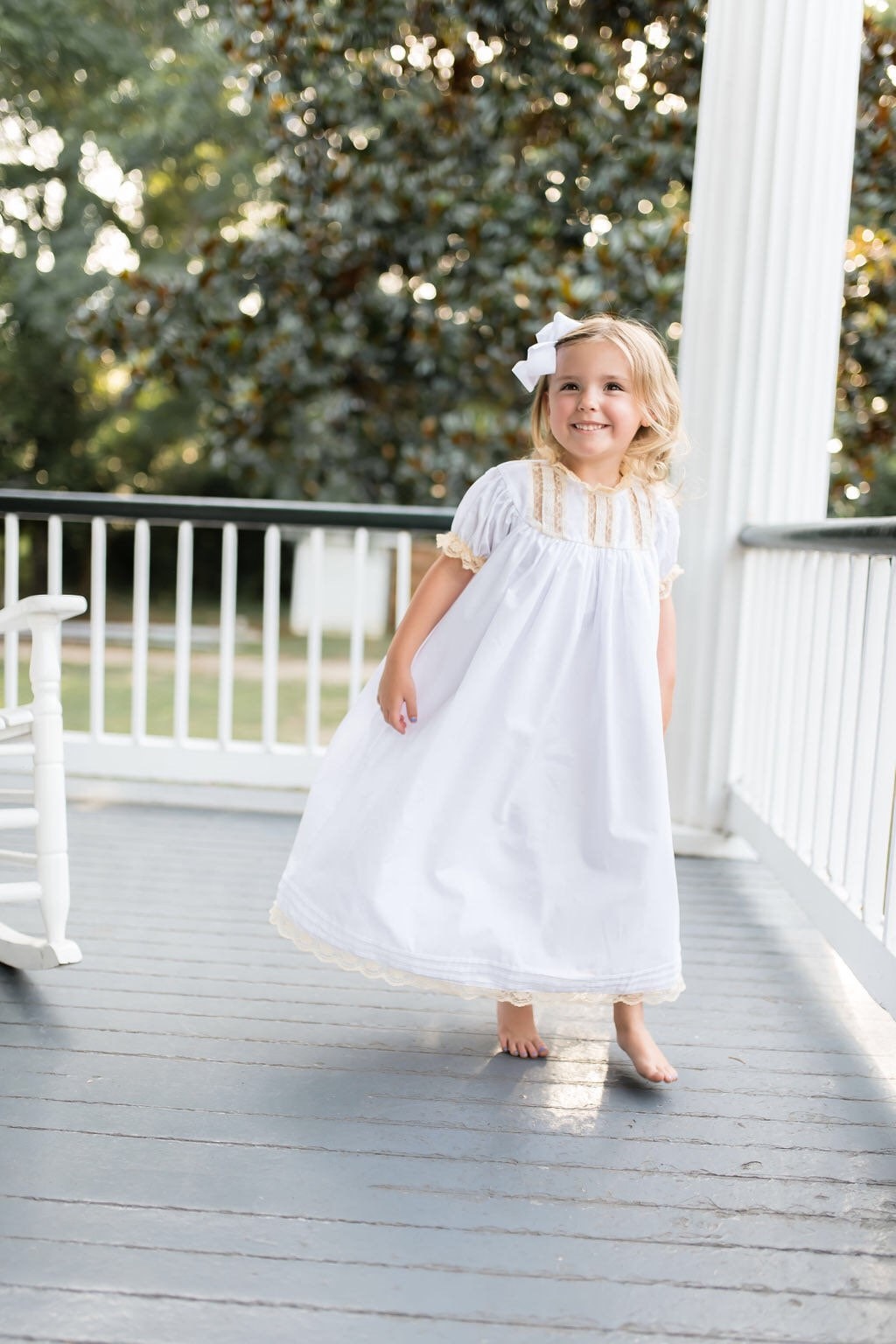 Floral Lace Heirloom Dress in White 12M Floral Lace Heirloom Dress in White 12M