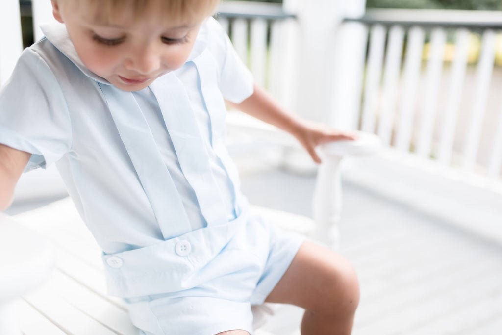 Pleated Button-on in Blue
