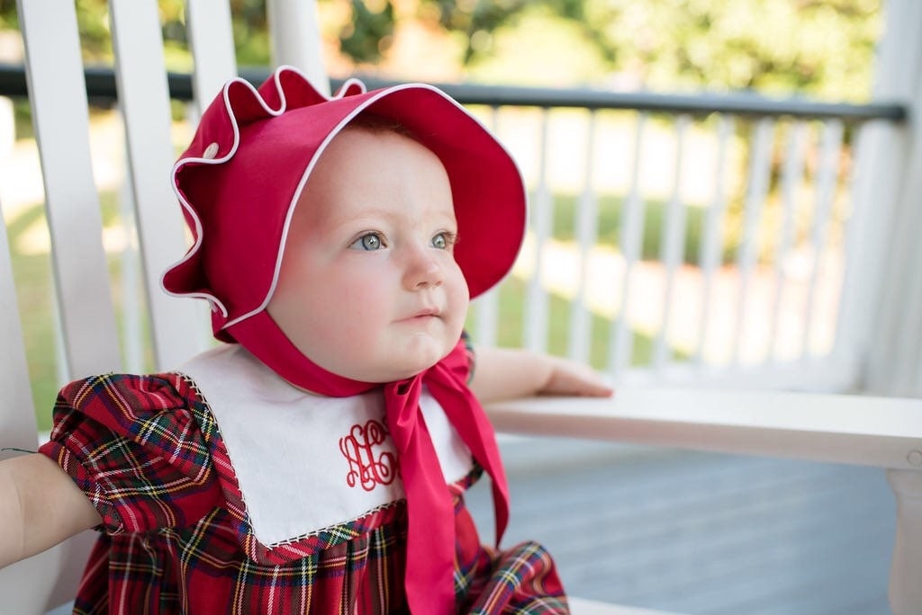 Red Bonnet with White Trim
