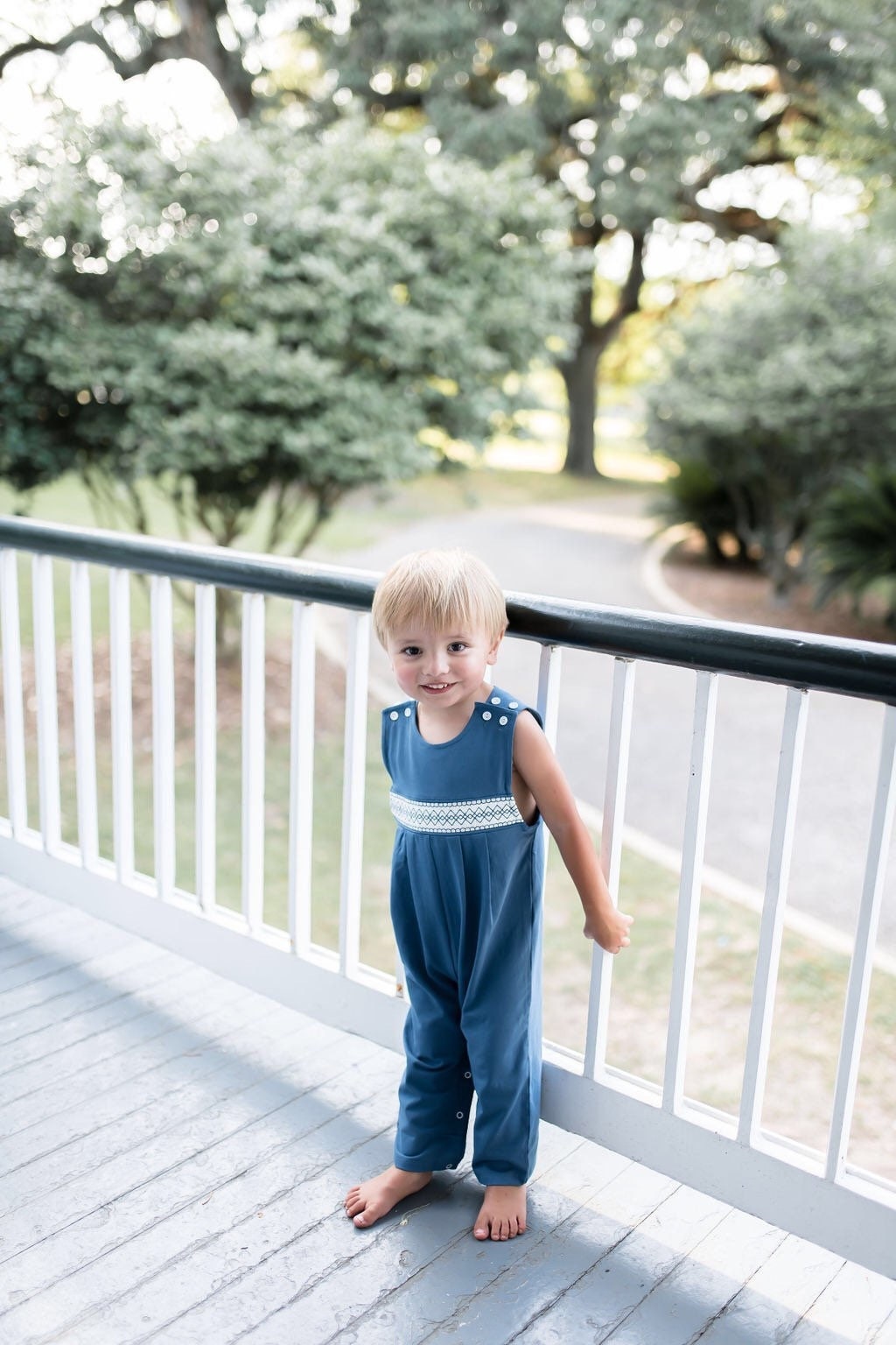 Blue Smocked Knit Longall