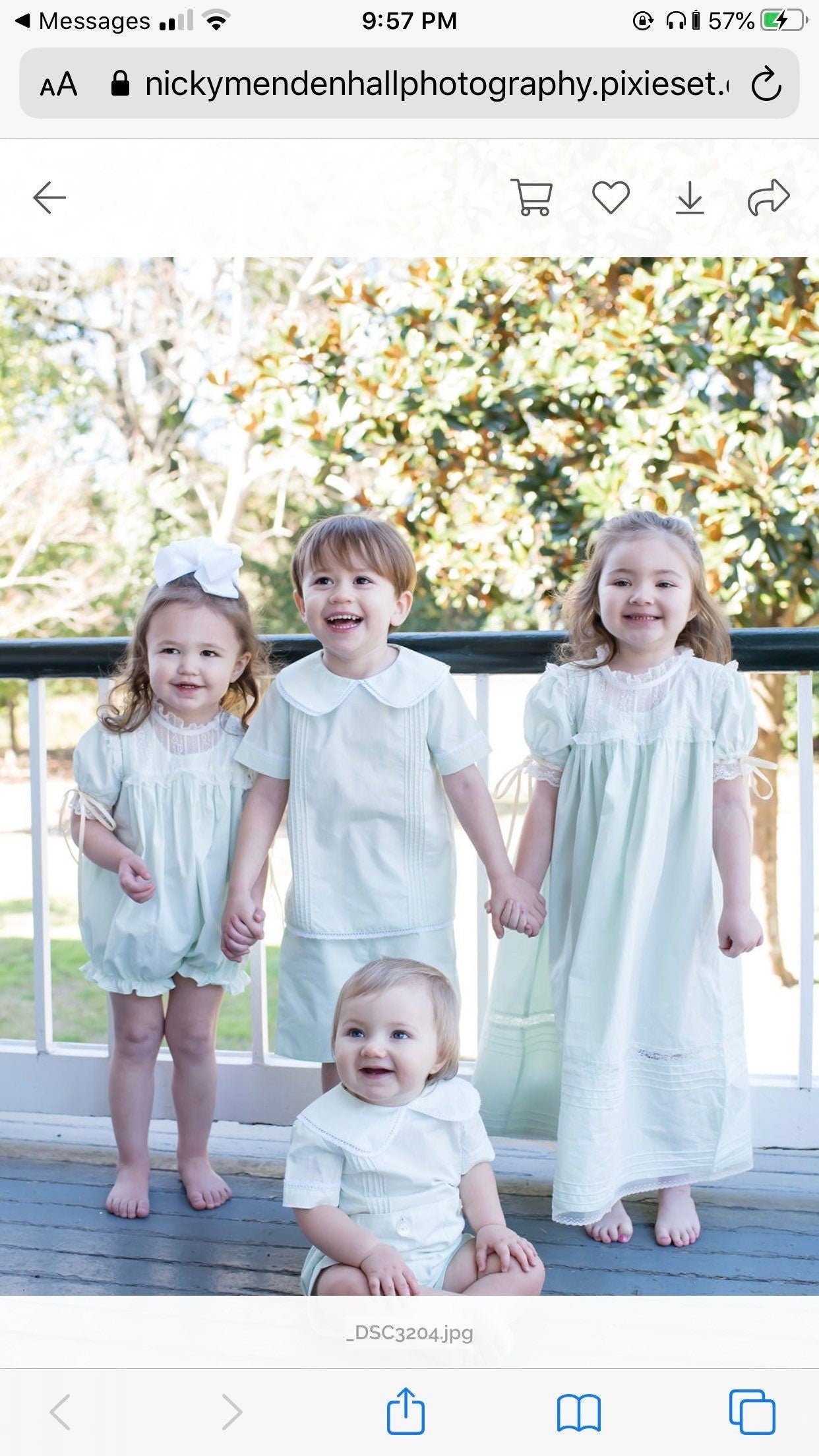 At Last Heirloom Shorts Set in Mint Green