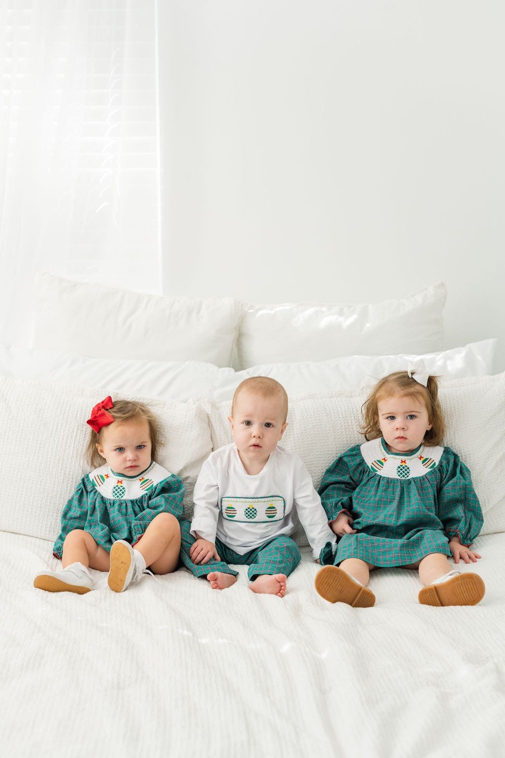 Christmas Ornament Smocked Boys Pants Set