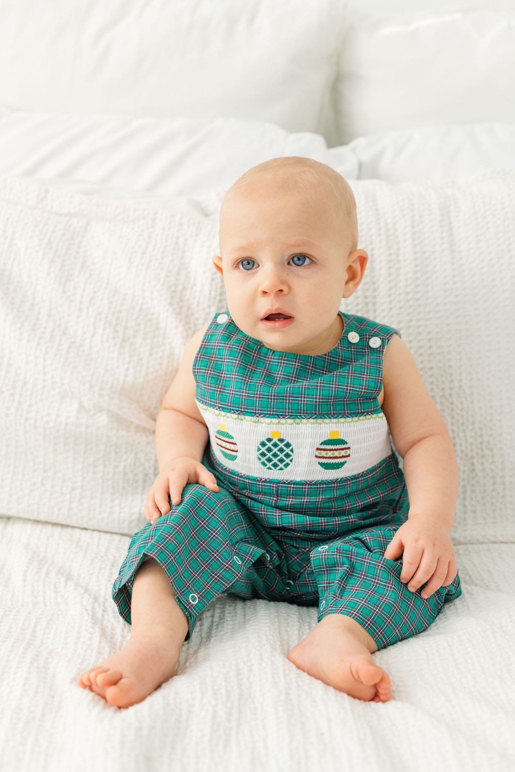 Christmas Ornament Smocked Boys Longall