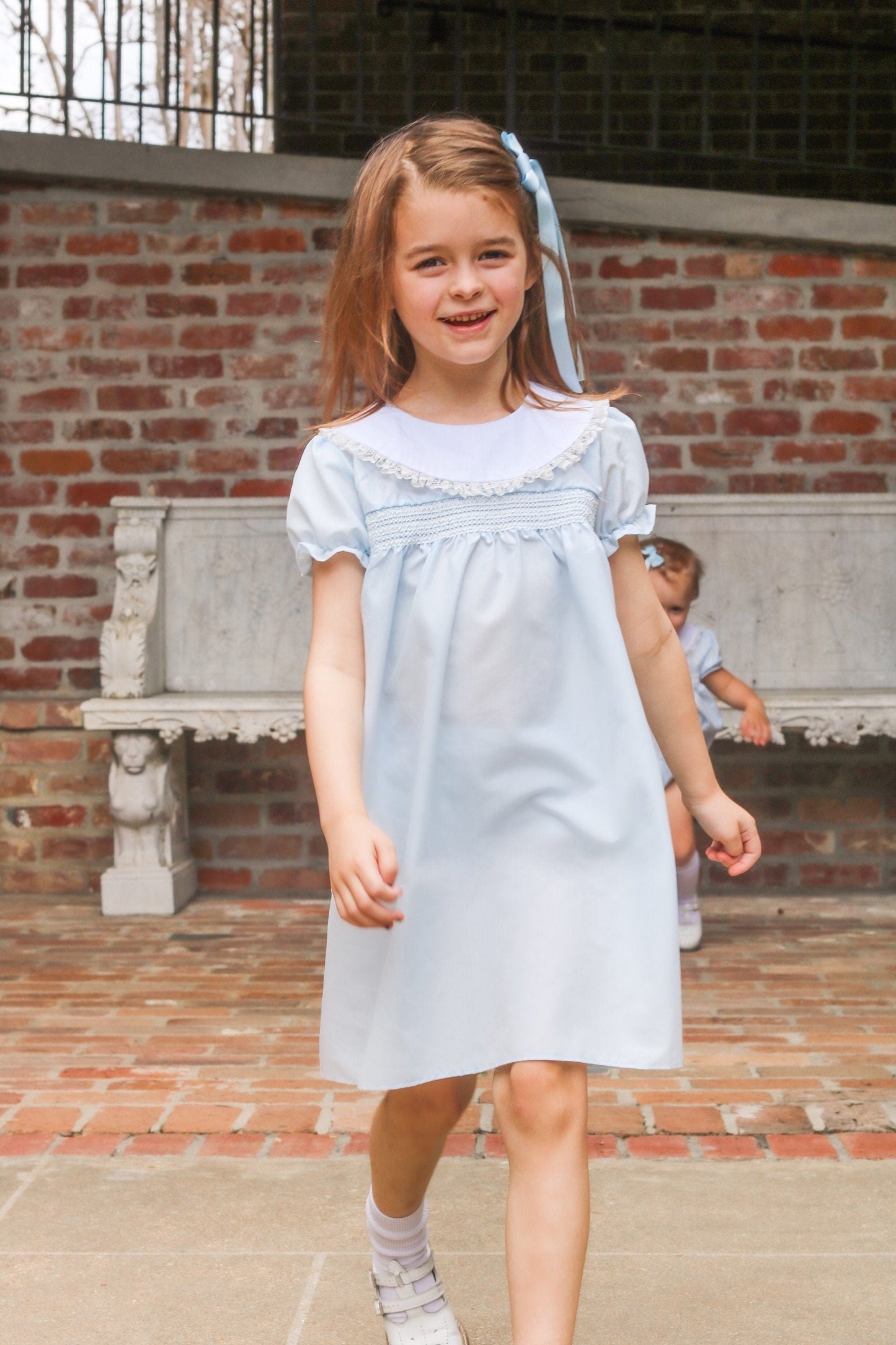 Bless Your Heart Smocked Blue Dress