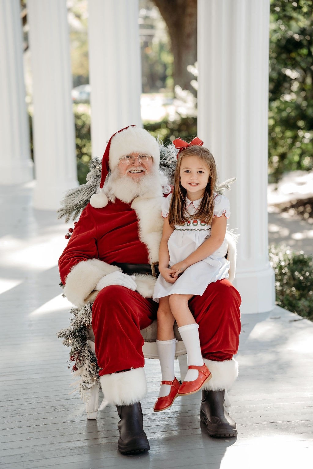 Smocked Wreath Christmas Dress