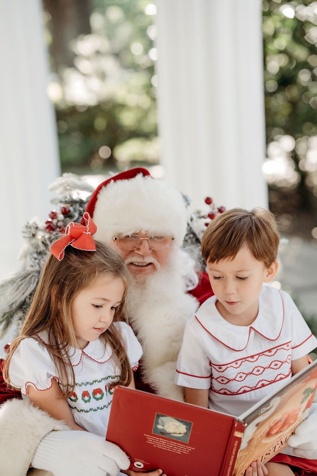 Smocked Wreath Christmas Dress