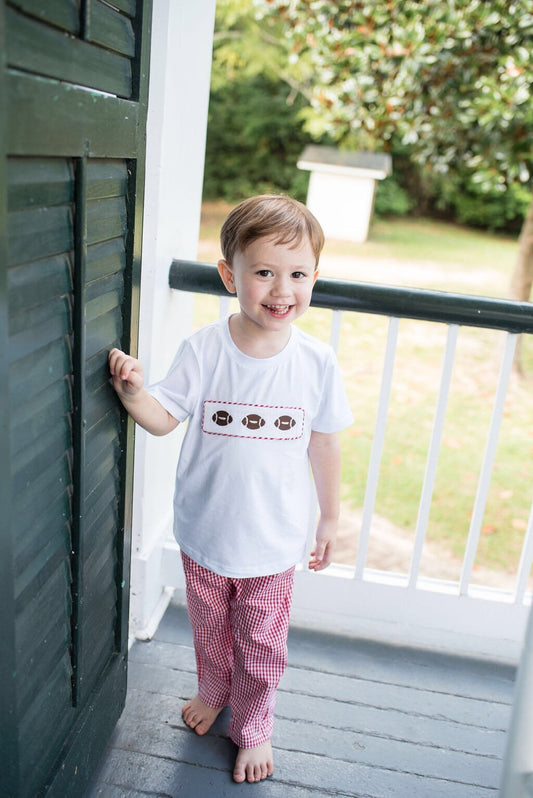 Red Smocked Football Outfit