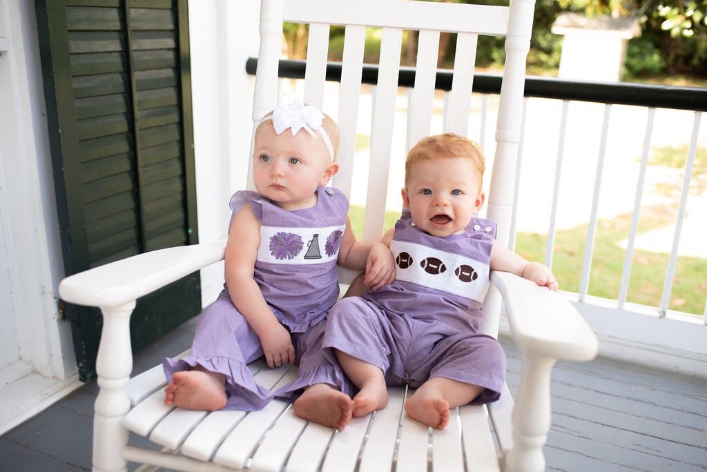 Purple Smocked Football Outfit