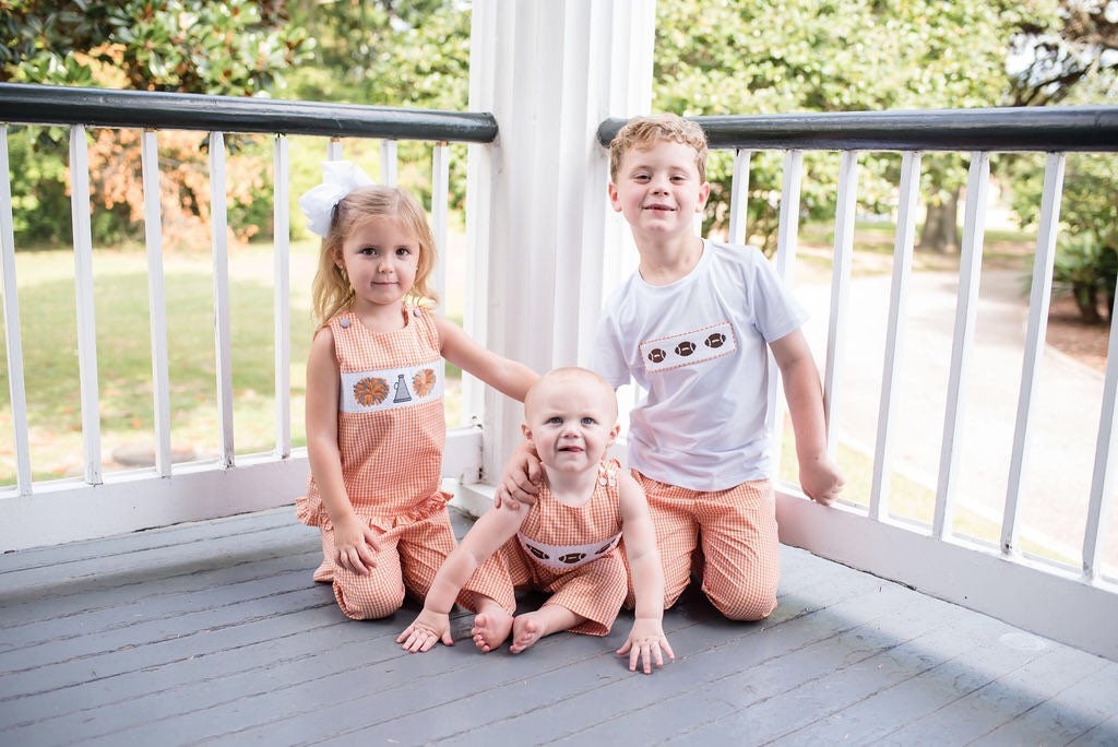 Orange Smocked Football Jon-Jon