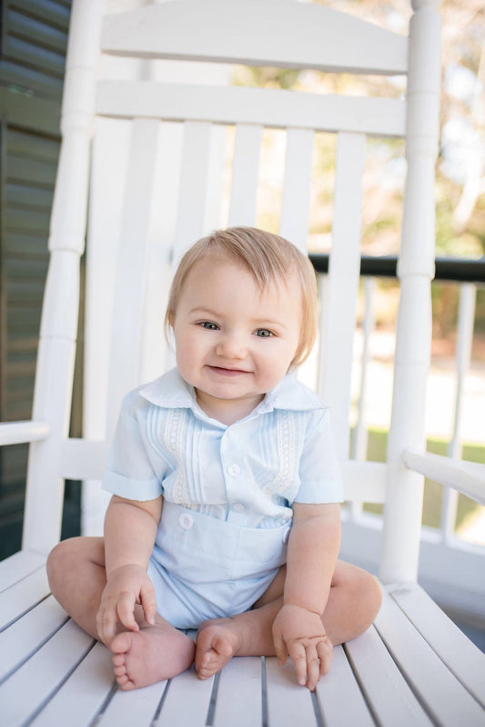 Blue Lace Heirloom Button-On