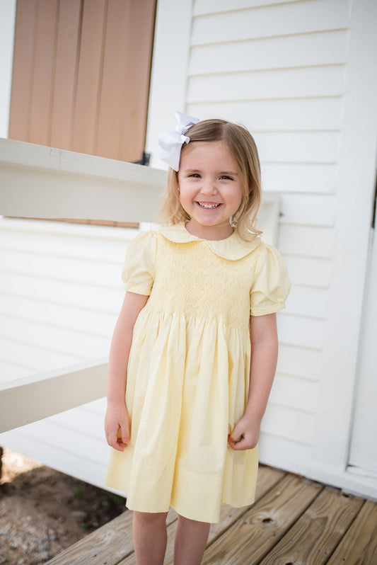 Hand Smocked Yellow Dress