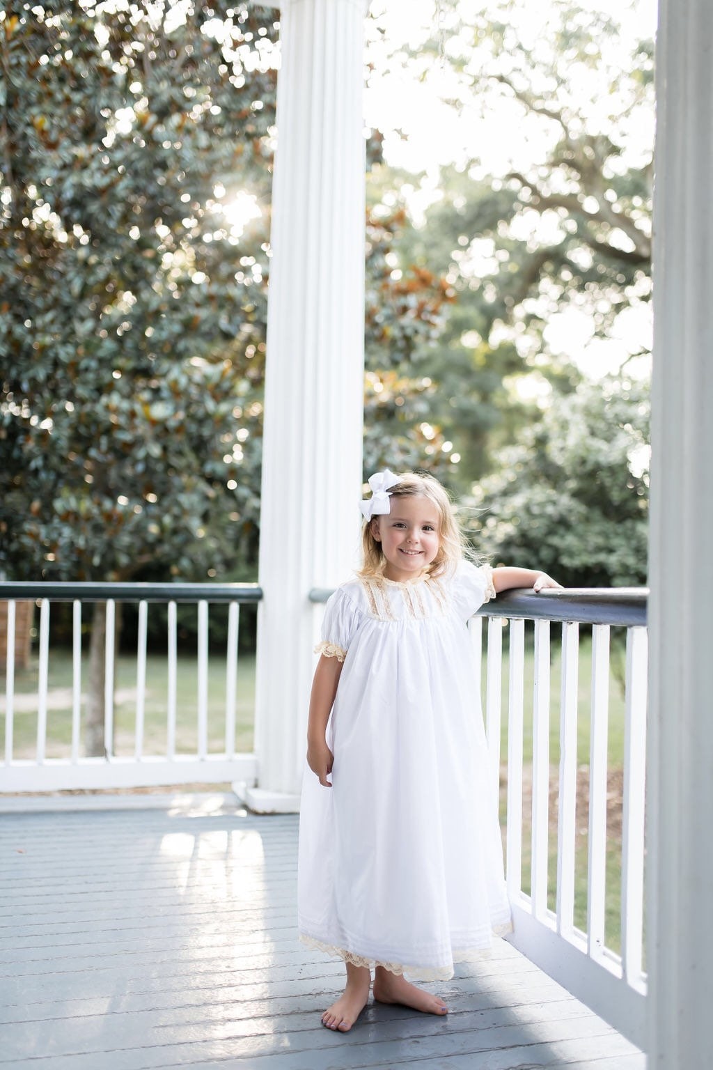 Floral Lace Heirloom Dress in White