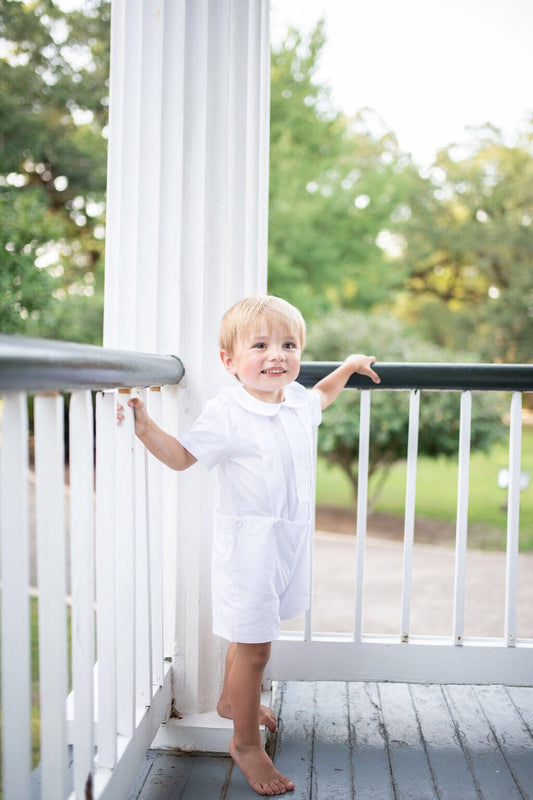 Pleated Button-on in White