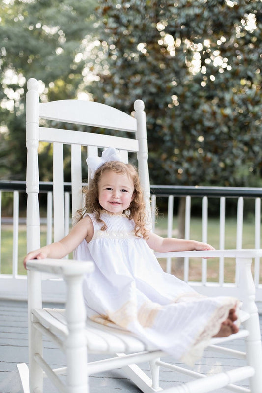 Raindrops on Roses Heirloom Dress in White