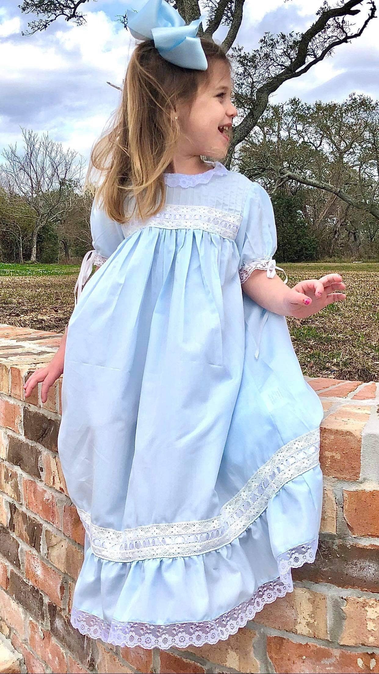 The Southern Belle Heirloom Dress in Blue – SouthernSiblings