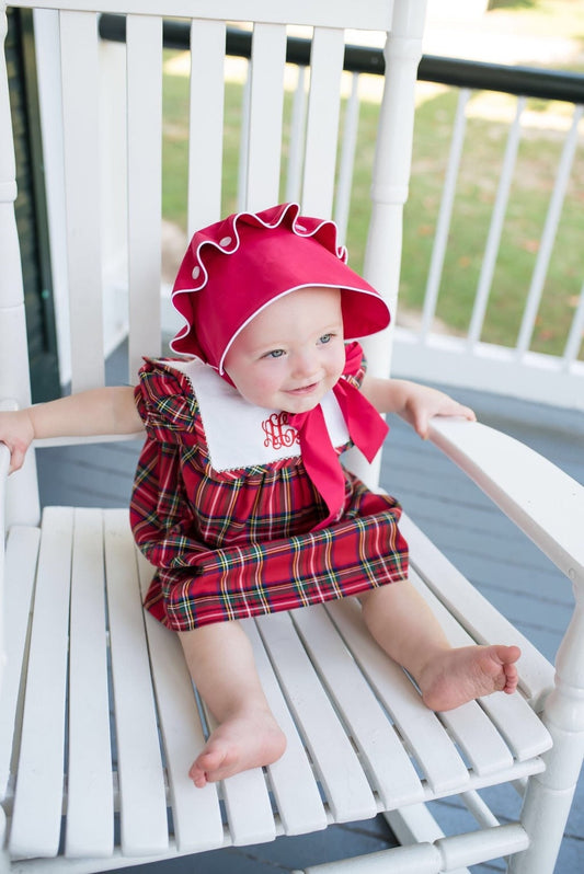 Red Bonnet with White Trim