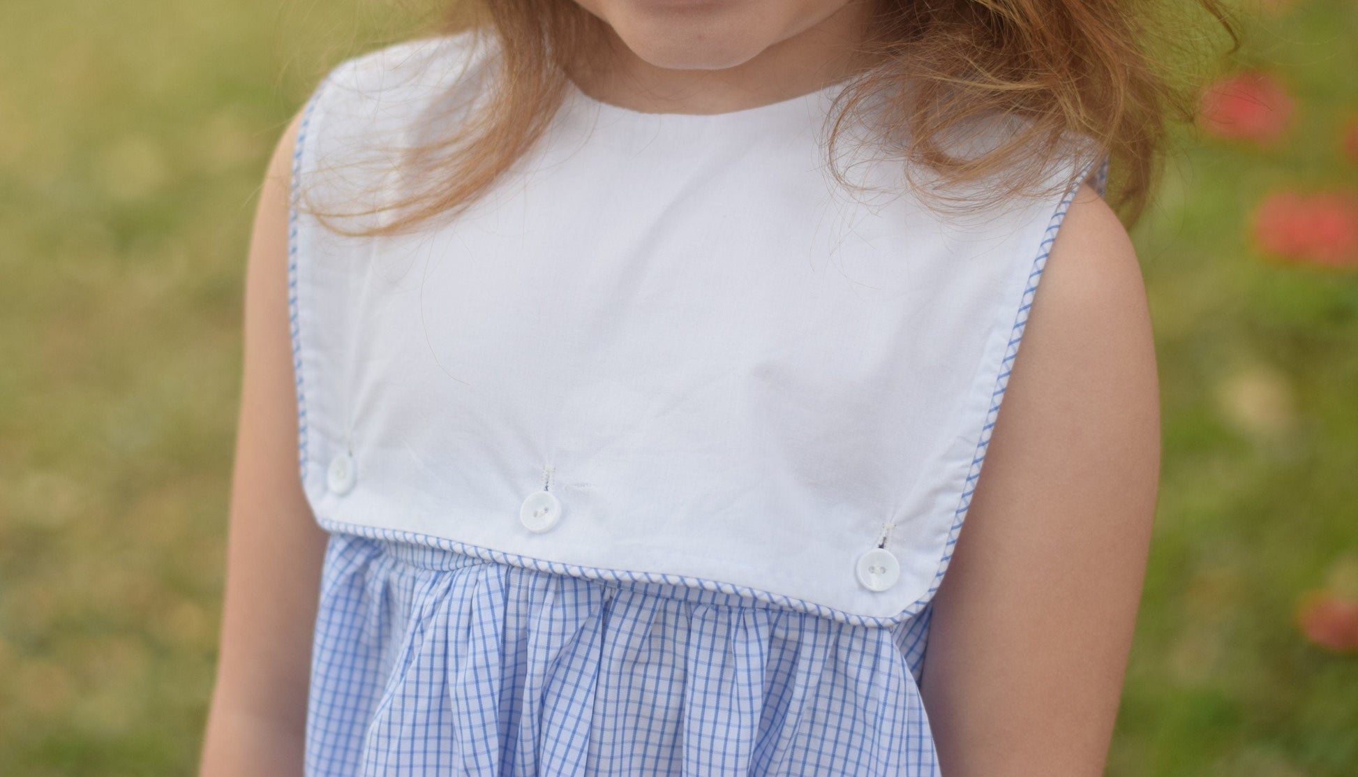 Blue Gingham Bib Dress