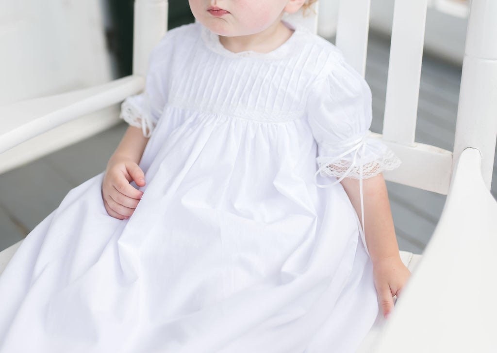 Pintuck Heirloom Dress in White