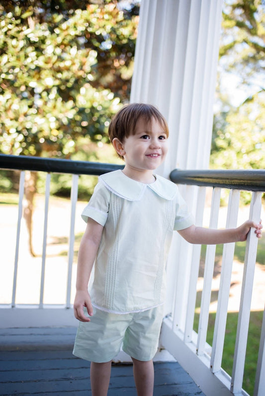At Last Heirloom Shorts Set in Mint Green