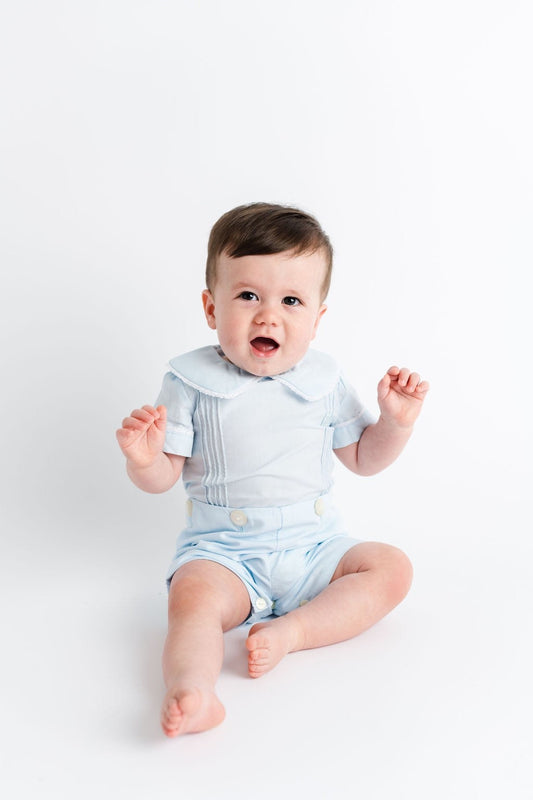 At Last Heirloom Button On in Blue