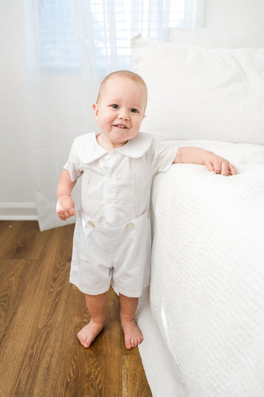 At Last Front Button Heirloom Button On in White